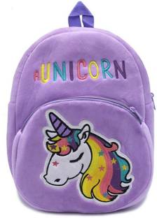 Frantic Kids Soft Cartoon Travelling School Bag(1_Purple_Unicorn2023_B) Plush Bag