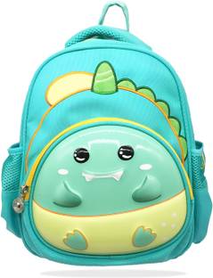 Bembika Kindergarten Cute Cartoon Kids School Bag for Boys and Girls, Toddler- Green School Bag