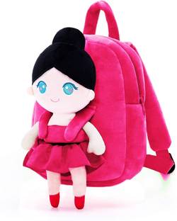 Frantic Soft Fabric Rani Ballerina Kids Velvet Bags for School Plush Bag