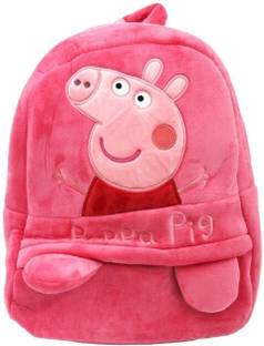 Frantic Peppa Velvet Backpack Bags for 2 to 5 Years Kids for School/Nursery/Picnic/Carry/Travelling Bag Plush Bag