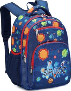 Frantic Waterproof Polyester Kids School Bag 4Zipper_Blue_Space Waterproof Backpack