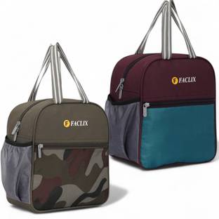 FACLIX COMBO Stylish Office/School Use Tiffin Bag For Men, Women & Kids Waterproof Lunch Bag