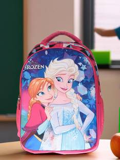 DISNEY Frozen School Bag for Kids|3 Compartments School Bag|Pink Waterproof School Bag