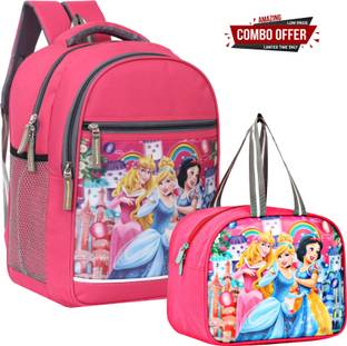 LINOX Barbie Combo School and Lunch bag Class Nursery to 2nd Waterproof School Bag