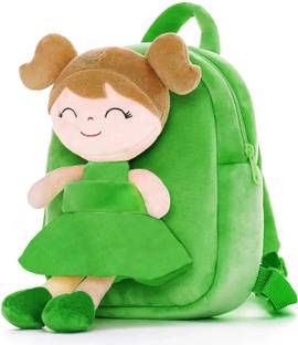 Frantic Kids School Backpack FullBody_Green_Hazel_Doll Plush Bag