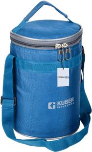 HOMESTIC by Kuber Industries Check Lunch Bag for Office|Lunch Bag Adults with Handle|Sky Blue Lunch Bag
