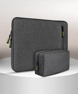 bunchgrows 15.6 Inch Laptop Sleeve / Slip Case Cover Bag With (Grey, 15.6 inch) Waterproof Laptop Sleeve/Cover