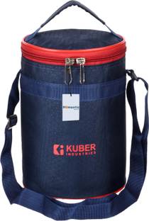 HOMESTIC by Kuber Industries Check Lunch Bag for Office|Lunch Bag Adults with Handle|Navy Blue Lunch Bag