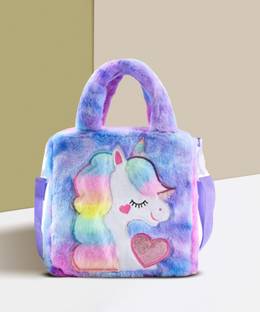 LS ENTERPRISES Stylish Girls Cross Body Unicorn Tote Shoulder Bag Soft Fluffy Fur Plush Handbag Shoulder Bag