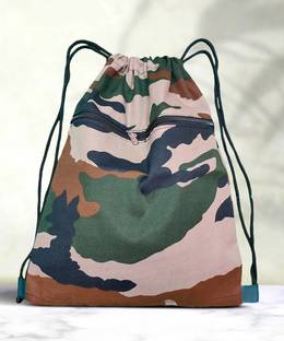 AMF Collections Army Dori Bag, Backpack Sports Gym Cinch Bag/Handbag Foldable Drawstring 20L Backpack