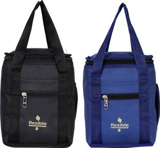 Flexible Good Quality Combo Lunchbag for Office ,School ,College etc (Black,Blue/10L) Waterproof Lunch Bag