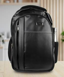 Crazy Flame Classic 28 L Black Colour Leather Finish Laptop Backpack