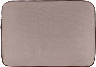 Qosha Laptop Sleeve Case | 15.6 | Zipper Closure |Water Repellent PVC|Mink Grey & Tan Laptop Sleeve/Cover