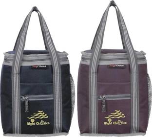 RIGHT CHOICE All Age Combo Lunch Bags Branded Trendy Premium Quality Carry on School Office & Picnic (Black+Brown 3006+3010) वाटरप्रूफ लंच बैग