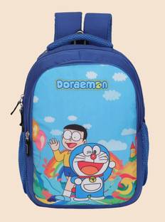 JUMRPAE New Polyester Doraemon Character Printed Backpack (NUR/LKG/UKG/1st/2nd Class) Waterproof School Bag