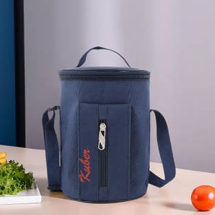 HOMESTIC by Kuber Industries Canvas Lunch Bag with 3 Comparment Space (Blue) Lunch Bag
