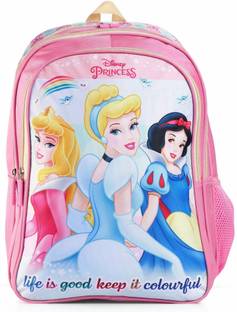 striders Disney Princess 16-Inch School Bag with Adjustable Straps Dreamy Pink Design Waterproof School Bag