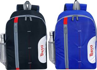 bayo Black & Royal Blue 2pc combo For School Collage Office Tuition & Picnic Backpack Waterproof School Bag