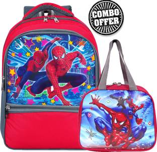 IRY Spiderman School bag with lunch bag combo For Nursery to UKG Class School Bag Waterproof School Bag