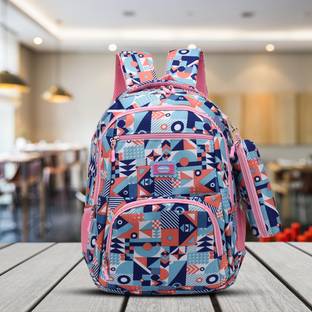 Tinytot School Backpack College Bag Travel Bag with Pencil Pouch 2nd Standard onward Waterproof School Bag