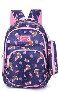 Tinytot Blue School Backpack with Pencil Pouch for 3rd - 10th Std. , Age 7 to 15 Waterproof School Bag