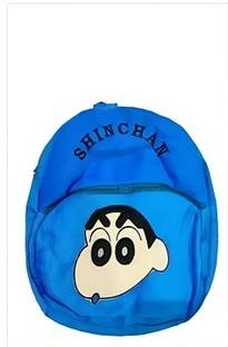 HOUSE OF COMMON Kids Soft Shinchan Animal Cartoon Velvet Plush School Bag (Blue, 10 L)