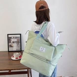 Remang JyotiClc Foldable Travel Duffel Bag, Large Capacity Folding Travel Bag Small Waterproof Shoulder Bag