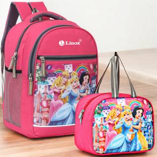 LINOX BARBIE School bag & Lunch bag 16x11.5x7 inch Comfortable for NURSERY/LKG/UKG/1ST Waterproof School Bag