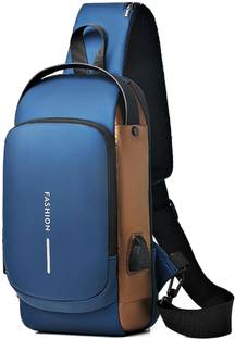 NISHIV Business Men Chest Crossbody with USB Charging Port Waterproof Shoulder Bag