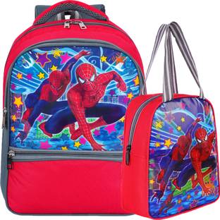 Spiderman Spider-Man SCHOOL & LUNCH BAG for Nursery to UKG Class BACKPACK for SMALL Heroes Waterproof School Bag
