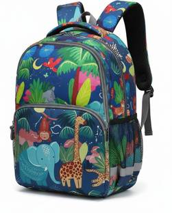 GYNSUN Jungle Animal School Bag, 3 Compartment Waterproof Backpack