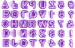 JAMBOREE 40Pcs Plastic Alphabet Letters Numbers Cutter Set, Baking Fondant Cutters Mold Cookie Cutter