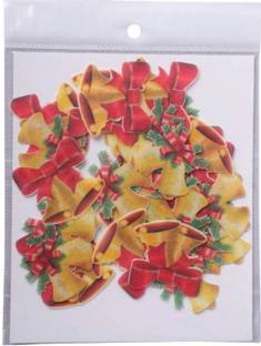 TastyCrafts Pre-Cut Wafer Paper | Edible | Stick-on Cake décor | Christmas Party | Christmas Bells - 32 Pcs Topper