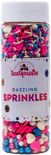 TastyCrafts Mix Metallic Sprinkles, 100 GM Edible Colorful Dazzling Sprinklefetti DM 004 Sprinkles