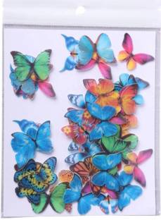 TastyCrafts Pre-Cut Wafer Paper | Edible | Stick-on Cake décor | Mixed Colour Butterfly Small - 48 Pcs Topper