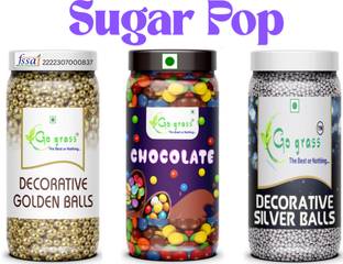 GO GRASS Sugar Pop ,Variety of Cake Sprinkles for Cupcakes & More / EACH 80GRAM Sprinkles