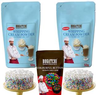 BOGATCHI Whipping Cream Powder + Chocolate Buttons Icing
