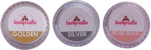 TastyCrafts Combo of Golden, Silver & Rose Gold Luster Dust | Pearl Dust | Edible Product for Cake Décor | Glittering Shiner Dust - 4.25 gm Glitters