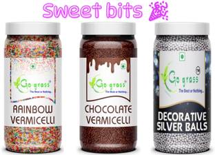 GO GRASS Sweet Bits ,Variety of Cake Sprinkles for Cupcakes & More / EACH 80GRAM Sprinkles