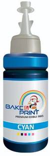 bake&print Edible Printer Ink Cyan, Edible Printing Special for Photo Cake, Cake Decor Topping Topping