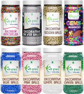 GO GRASS Cake Decorating Set,Variety of Cake Sprinkles for Cupcake / Pastry / EACH 80GRAM Sprinkles