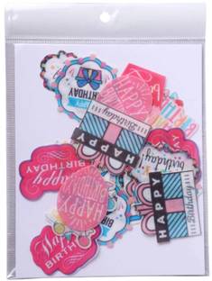 TastyCrafts Edible Pre-Cut Wafer Paper | Edible | Stick-on Cake décor | Birthday Party | Happy Birthday (Assorted) - 20 Pcs Topper