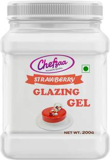 Chefzaa Edible Glazing Gel for Cake & Desserts Toppings Decoration- Strawberry Piping