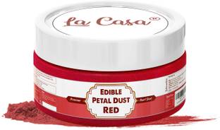 La Casa Premium Edible Petal Dust - RED | Pearl Dust Ideal for Cake Icing Decoration Glitters
