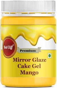 RED CLIFF Mango Flavour Mirror Glaze Gel for Cake Decoration | Tropical Mango Glaze Finish Icing