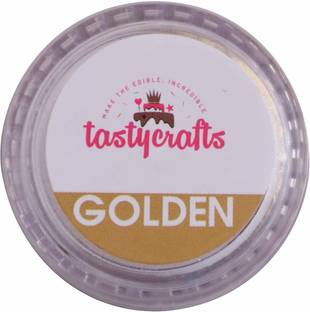 TastyCrafts Luster Dust | Pearl Dust | Edible Product for Cake Décor | Glittering Shiner Dust | 4.25 gm - Golden Glitters