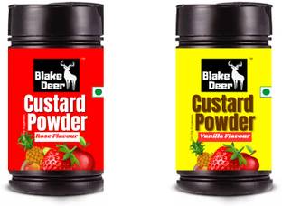 Blakedeer Custard Powder | Rose & Vanilla Flavour | 200g Pack (2 x 100g) Custard Powder