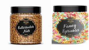 Denali Rainbow Sprinkles|Butterscotch Chips Nuts|Cakes, Dessert Topping Solid