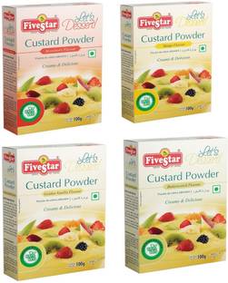Five Star Custard Powder Mango, Butter Scotch , Vanilla and Strawberry Combo of 4 Custard Powder