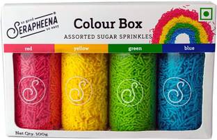 Serapheena Sugar Sprinkles for Cakes & Cupcakes Decoration|Colour Box|100 g Topping Semi Solid